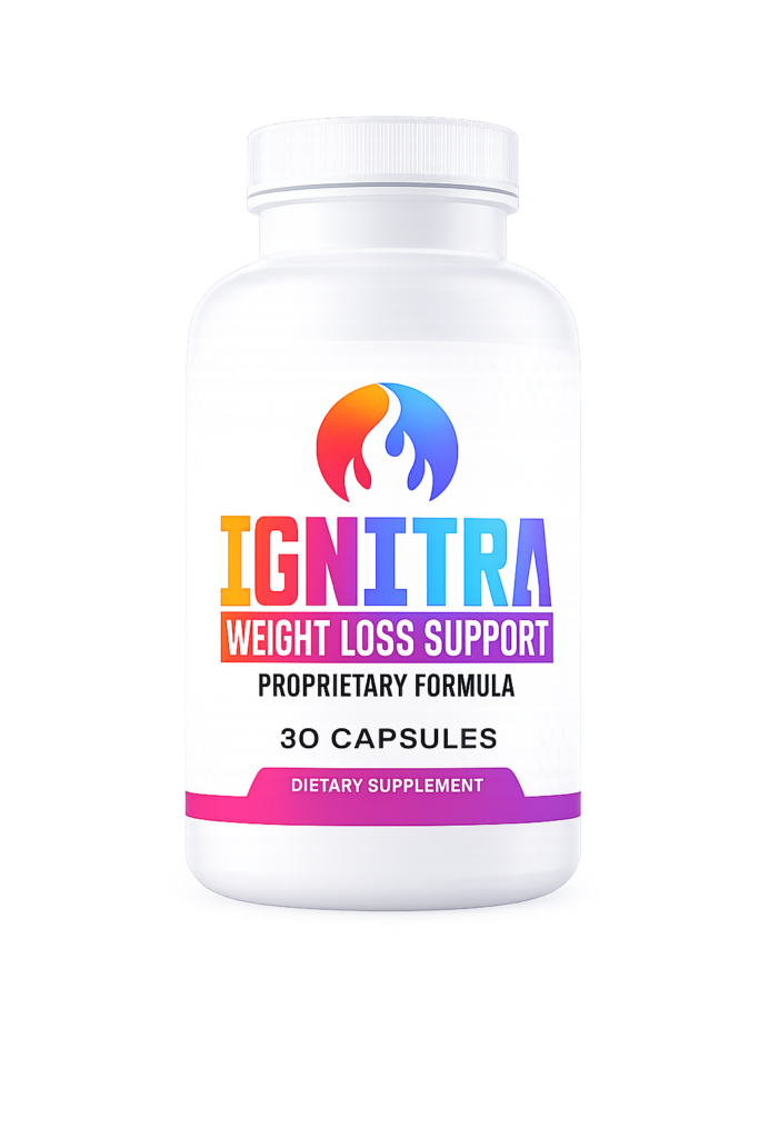 Ignitra dietary supplement bottle designed to support healthy weight management and metabolic balance