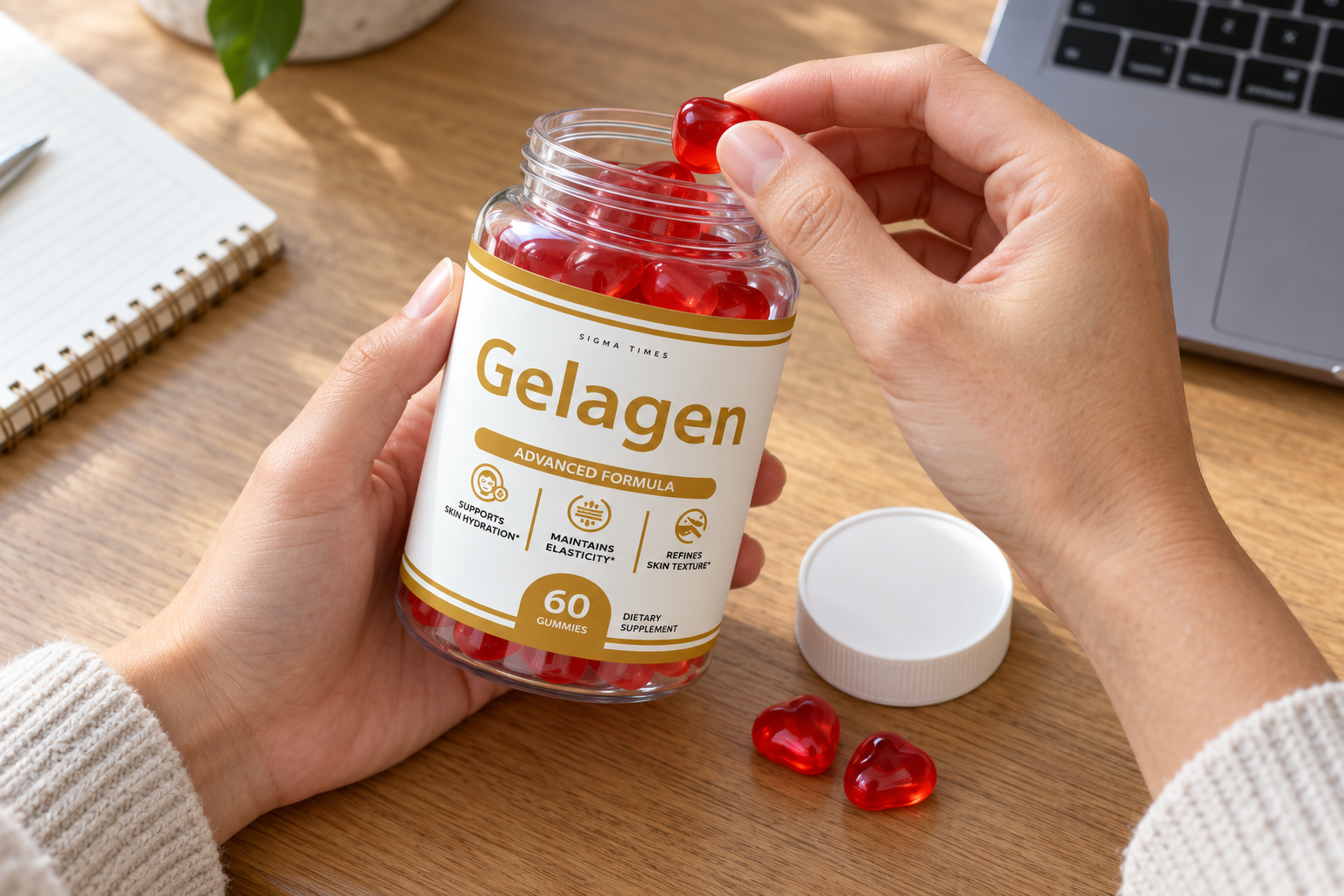 Hands examining Gelagen gummies